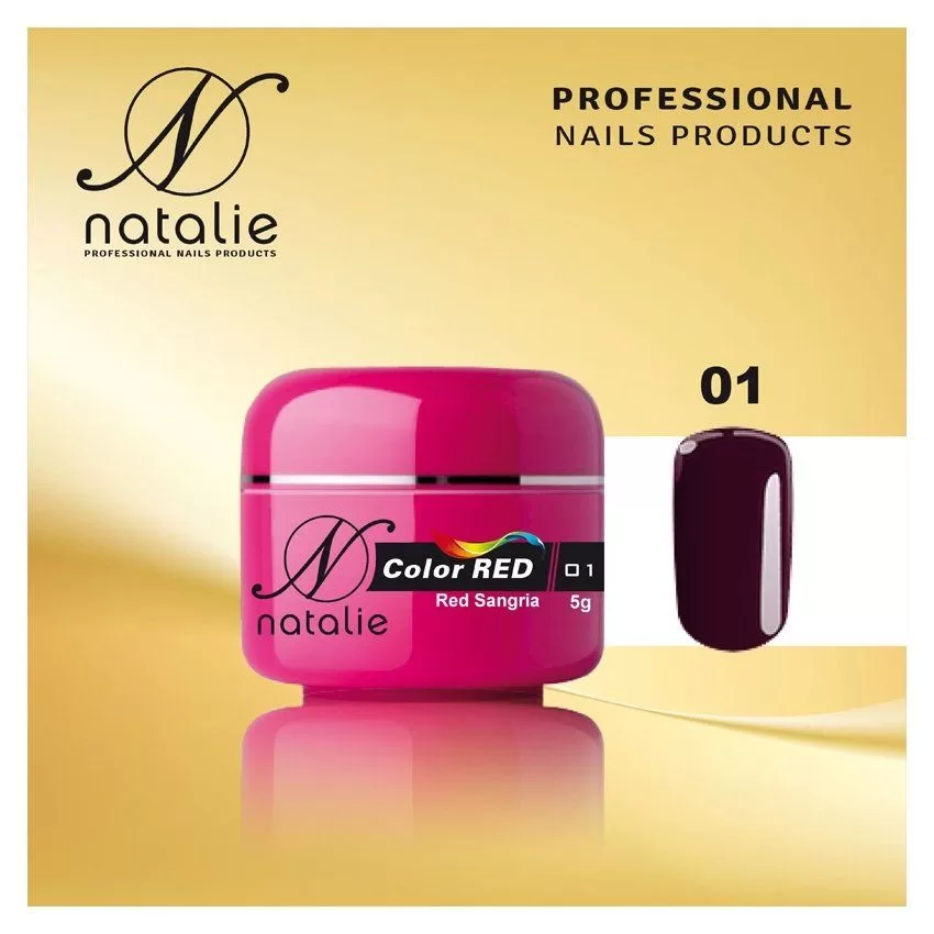 Gel UV Color RED Natalie 01 Red Sangria