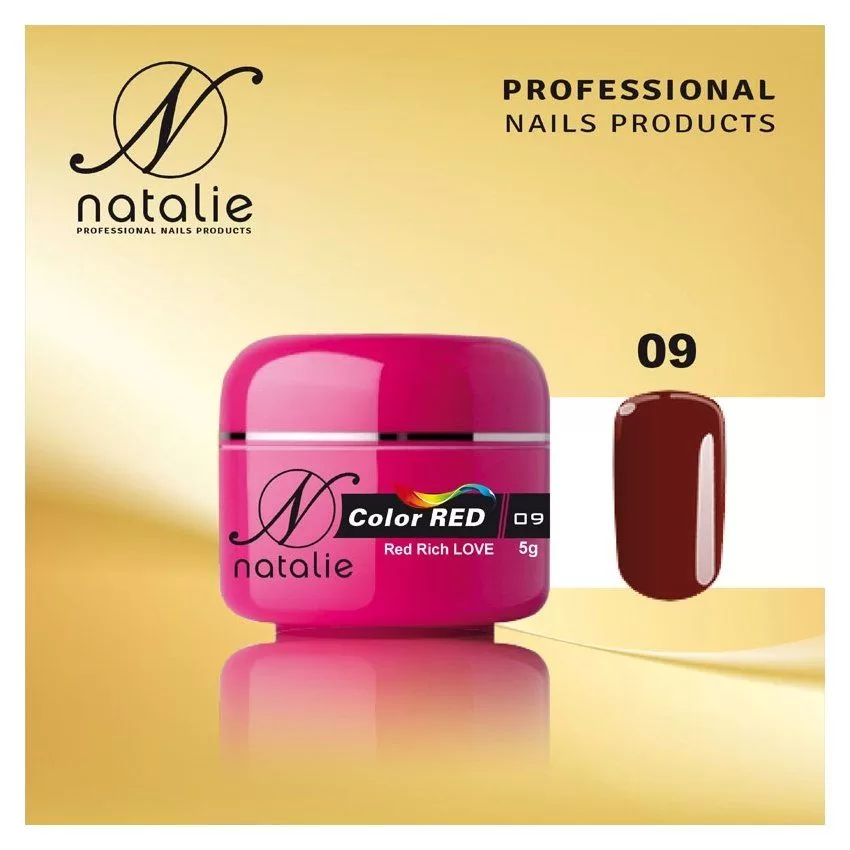 Gel UV RED color Natalie 09 Red Rich Love