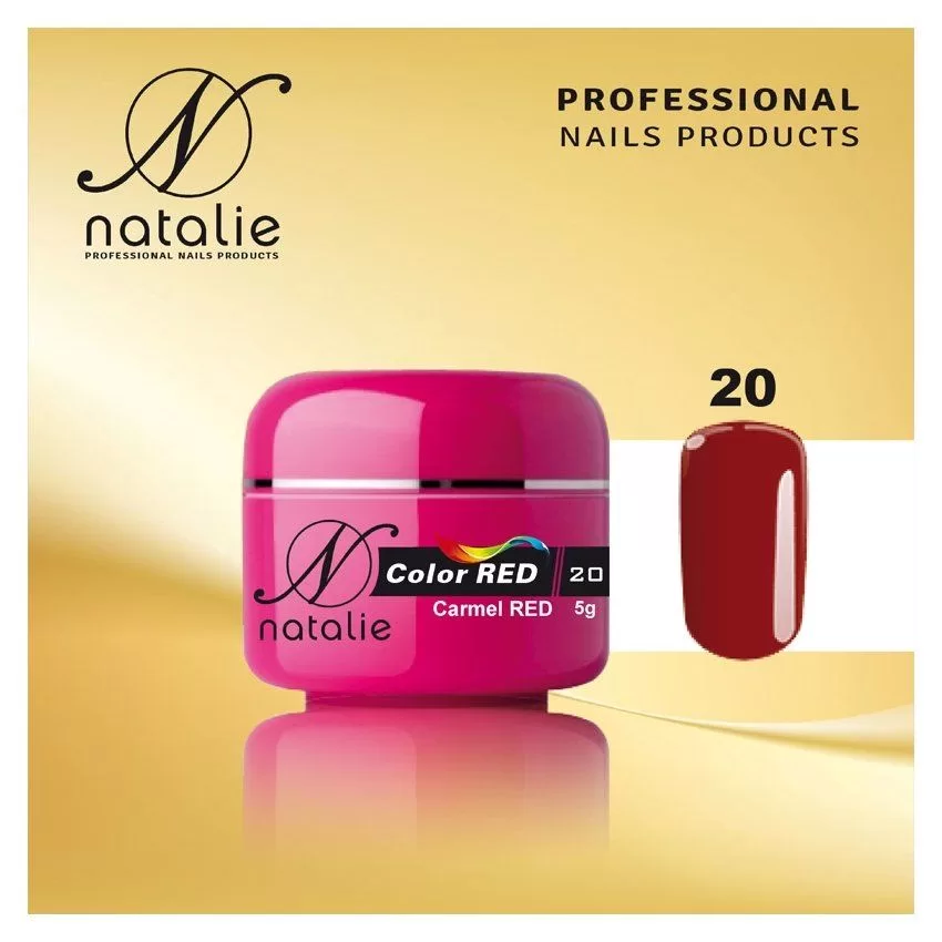 Gel UV RED color Natalie 20 Carmel Red